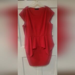 Fashion to Figure Vibrant Red Asymmetrical Dress